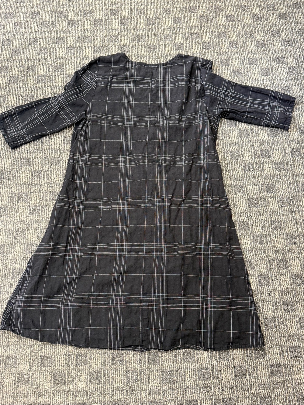 Tulip Black Plaid Cotton Shift Dress Large Pocket Size Small - Picture 9 of 9